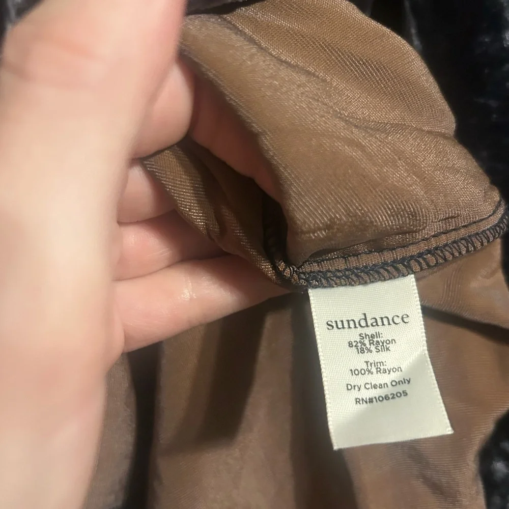 Sundance Women's Velvet Button Down Shirt - Dark Blue - Picture 6 of 6